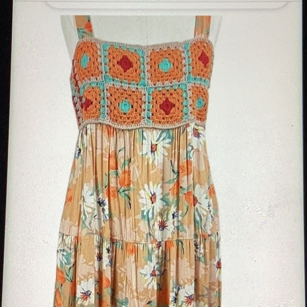 Easel Orange Floral Maxi Dress